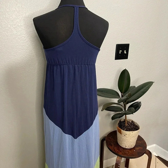 Mossimo Supply Co Women's Blue Green Colorblock Sleeveless Maxi Dress Size Small - Picture 3 of 6